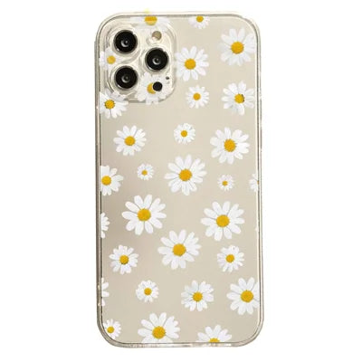 For iPhone 18 Pro Max / 17 Pro Max Case Daisy Pattern Clear TPU Phone Back Cover - Transparent