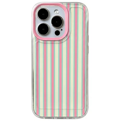 For iPhone 18 Pro Max / 17 Pro Max Case Stripe Pattern PC + TPU Slim Fit Shockproof Phone Cover - Pink