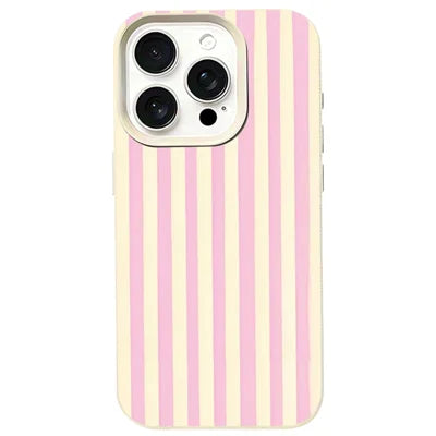 For iPhone 18 Pro Max / 17 Pro Max Case Vertical Stripe TPU Slim Protective Phone Cover - Yellow + Pink