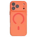 For iPhone 18 Pro Max / 17 Pro Max Magnetic Case TPU Acrylic Tempered Glass Back Panel Protective Phone Cover - Orange