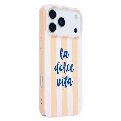 For iPhone 18 Pro Max / 17 Pro Max Case IMD Striped Pattern Hard PC Protective Phone Cover - Orange