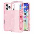 For iPhone 18 Pro Max / 17 Pro Max Case Sparkly Powder Glitter Shiny Soft TPU + Hard PC Back Cover - Pink