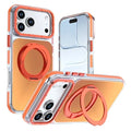 For iPhone 18 Pro Max / 17 Pro Max Magnetic Case Chameleon Gradient TPU + Acrylic Phone Cover with 360 Degree Rotating Kickstand - Orange