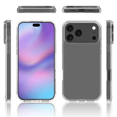 For iPhone 18 Pro Max / 17 Pro Max Clear Phone Case TPU+Acrylic Shockproof Phone Back Cover - Clear