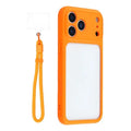 For iPhone 18 Pro Max / 17 Pro Max Case Large Window TPU + PC Rubberized Phone Cover with Wrist Strap - Orange