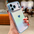 For iPhone 18 Pro Max / 17 Pro Max Case Dazzling Design Electroplating Heart Pattern TPU Phone Cover - Blue