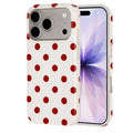 For iPhone 18 Pro Max / 17 Pro Max Case Retro Polka Dot IMD TPU Full Coverage Phone Protective Cover - White