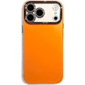 For iPhone 18 Pro Max / 17 Pro Max Case PC + TPU IMD Phone Cover with Electroplated Camera Frame - Vibrant Orange