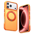 For iPhone 18 Pro Max / 17 Pro Max Case Rotating Kickstand Contrasting Color Design PC + TPU Phone Cover - Orange