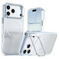 For iPhone 18 Pro Max / 17 Pro Max Magnetic Case Gradient Glitter Shockproof TPU PC Phone Cover - White