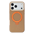 KIGC For iPhone 18 Pro Max / 17 Pro Max Case Rotating Magnetic Kickstand PC + TPU Phone Protective Cover - Brown