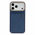 KIGC for iPhone 18 Pro Max / 17 Pro Max Case Card Holder Kickstand Fabric + PC + TPU Shockproof Phone Cover - Blue
