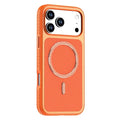 For iPhone 17 Pro Max  /  18 Pro Max Magnetic Case Carbon Fiber Texture PC + TPU Phone Cover with Independent Button - Orange