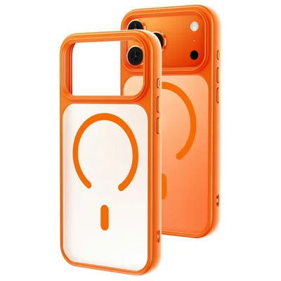For iPhone 18 Pro Max / 17 Pro Max Magnetic Case Skin-Feel Rubberized PC + TPU Phone Cover Compatible with MagSafe - Orange