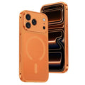 For iPhone 18 Pro Max / 17 Pro Max Magnetic Case Heat Dissipation Snap-On Metal + PC Phone Cover - Titanium Orange