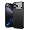 For iPhone 18 Pro Max / 17 Pro Max Magnetic Case Carbon Fiber Texture PC + TPU Phone Cover - Black