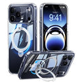 CASEKOO for iPhone 18 Pro Max / 17 Pro Max Magnetic Case Rotating Kickstand Clear PC + TPU Shockproof Back Cover - Transparent