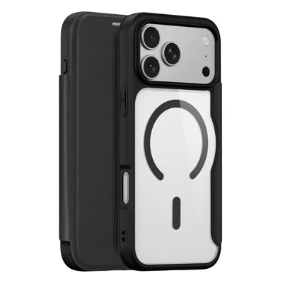 DUX DUCIS for iPhone 18 Pro Max / 17 Pro Max Magnetic Case  Skin X Pro Series Flip Leather Cover - Black