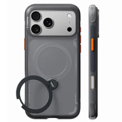 TORRAS Ostand Q3 Air Series For iPhone 18 Pro Max / 17 Pro Max Case Compatible with MagSafe Shockproof PC + TPU Phone Cover with Kickstand - Black