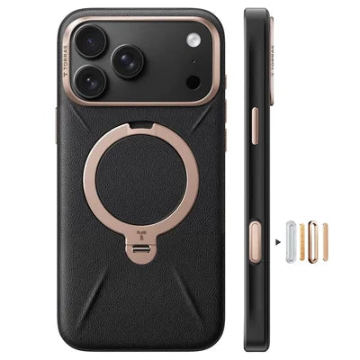 TORRAS Ostand Q3 VegSkin Series For iPhone 18 Pro Max / 17 Pro Max Case Compatible with MagSafe Kickstand Phone Cover - Black