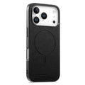 For iPhone 18 Pro Max / 17 Pro Max Magnetic Case Cloth Texture PC + TPU + PU Leather Anti-Scratch Phone Cover - Black