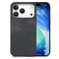 For iPhone 18 Pro Max / 17 Pro Max Case Shockproof Slim Retro Leather Phone Back Cover - Black
