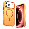 For iPhone 18 Pro Max / 17 Pro Max Magnetic Case Color Blocking PC + TPU Anti-Fingerprint Phone Cover - Orange