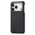 For iPhone 18 Pro Max / 17 Pro Max Case Litchi Texture Leather Coated PC Mobile Back Cover - Black