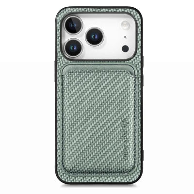 For iPhone 18 Pro Max / 17 Pro Max Magnetic Case Detachable Card Holder Phone Back Cover - Green