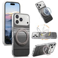 For iPhone 18 Pro Max / 17 Pro Max Case Magnetic Kickstand PU Leather + PC + TPU Gradient Phone Cover - Black