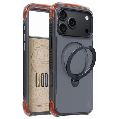 TORRAS Ostand Q3 Air Pro Series for iPhone 18 Pro Max / 17 Pro Max Magnetic Case Rotating Kickstand Shockproof PC + TPU Phone Cover - Black