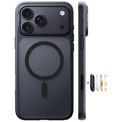 TORRAS Guardian-Mag Series for iPhone 18 Pro Max / 17 Pro Max Magnetic Case Skin-Touch Matte PC + TPU Phone Cover - Black
