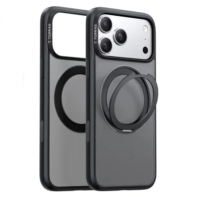 TORRAS Ostand O1 Guardian Series for iPhone 18 Pro Max / 17 Pro Max Magnetic Case Rotating Kickstand TPU + PC Phone Cover - Black