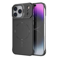 For iPhone 18 Pro Max / 17 Pro Max Magnetic Case Lens Frame Kickstand Matte PC Frameless Phone Cover - Black