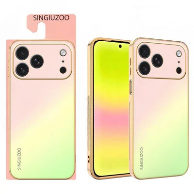 SINGIUZOO For iPhone 18 Pro Max  /  17 Pro Max Case Electroplated AG Matte Gradient Color PC + TPU Phone Cover - Pink