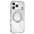 MUTURAL for iPhone 18 Pro Max / 17 Pro Max Case with Magnetic Rotatable Kickstand PC + TPU Clear Phone Cover - Transparent