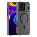 For iPhone 18 Pro Max  /  17 Pro Max Magnetic Case TPU + PC Matte Translucent Phone Back Cover - Black