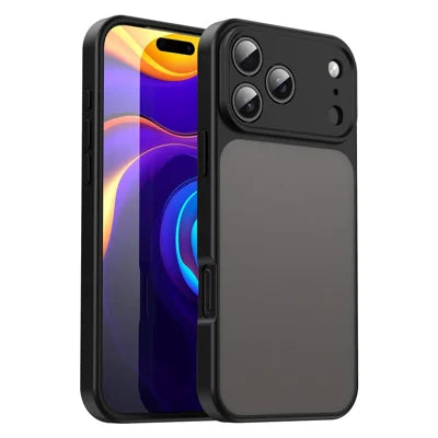 For iPhone 18 Pro Max  /  17 Pro Max Case Skin Touch Matte Anti Drop TPU PC Phone Back Cover - Black