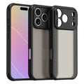 For iPhone 18 Pro Max  /  17 Pro Max Case Drop Proof Airbags Frosted Translucent PC + TPU Phone Back Cover - Black