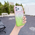 For iPhone 18 Pro Max / 17 Pro Max Magnetic Case AI Touch Button Gradient Color TPU Phone Cover - Green
