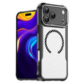 For iPhone 18 Pro Max  /  17 Pro Max Case Magnetic Case Hybrid Phone Cover Carbon Fiber - Black