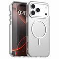 For iPhone 18 Pro Max / 17 Pro Max Magnetic Case PC + TPU + PET Air Cushion Shockproof Phone Cover - White