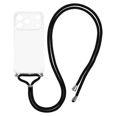 For iPhone 18 Pro Max  /  17 Pro Max Case Reinforced Corner TPU Clear Phone Cover with Lanyard