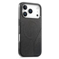 For iPhone 18 Pro Max  /  17 Pro Max Magnetic Case Cloth Texture PU Leather + PC + TPU Phone Cover - Black