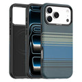 For iPhone 18 Pro Max Magnetic Case Gradient Rainbow Leather Coated TPU + PC Hybrid Shockproof Cover - Sapphire