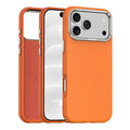 For iPhone 18 Pro Max Case Compatible with MagSafe Fine Grid Texture Leather Coated TPU PC Phone Cover with Metal Lens Frame - Orange