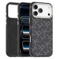 For iPhone 18 Pro Max Magnetic Case Aramid Fiber Texture Leather + PC + TPU Shockproof Phone Cover - Black