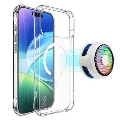 IMAK for iPhone 18 Pro Max / 17 Pro Max Magnetic Case Airbag Shockproof Protection TPU Phone Cover - Transparent