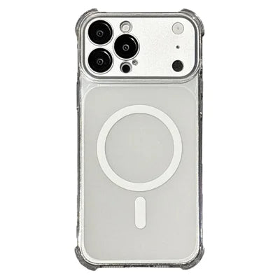 For iPhone 18 Pro Max / 17 Pro Max Magnetic Case with Detachable Camera Lens Cover TPU Anti-Slip Shockproof Phone Cover - Transparent