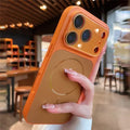 For iPhone 18 Pro Max / 17 Pro Max Magnetic Case AG Matte PC + TPU Shockproof Phone Cover with Lens Film - Orange
